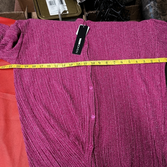 Chico's Pink Ribbed Button Down Shirt - Picture 13 of 14